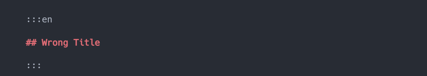 Wrong Title Syntax - Dark